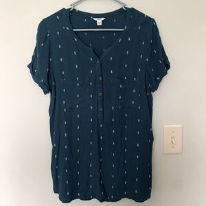 Sonoma blue-green short-sleeve top/blouse